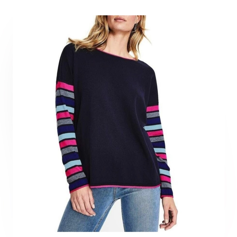 Boden Berwick Wool Blend Navy Stripe Sweater (Size S)